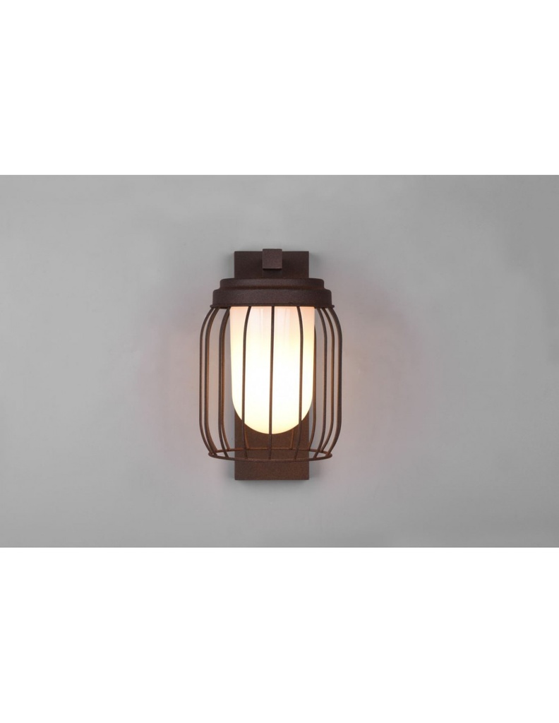 Lampada Parete Gabbia Ruggine 1xE27 Tuela IP44 Trio Lighting - Samnite