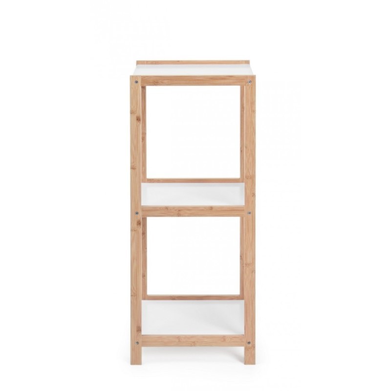 Scaffale Brooklyn bagno cucina bianco bamboo - Samnite