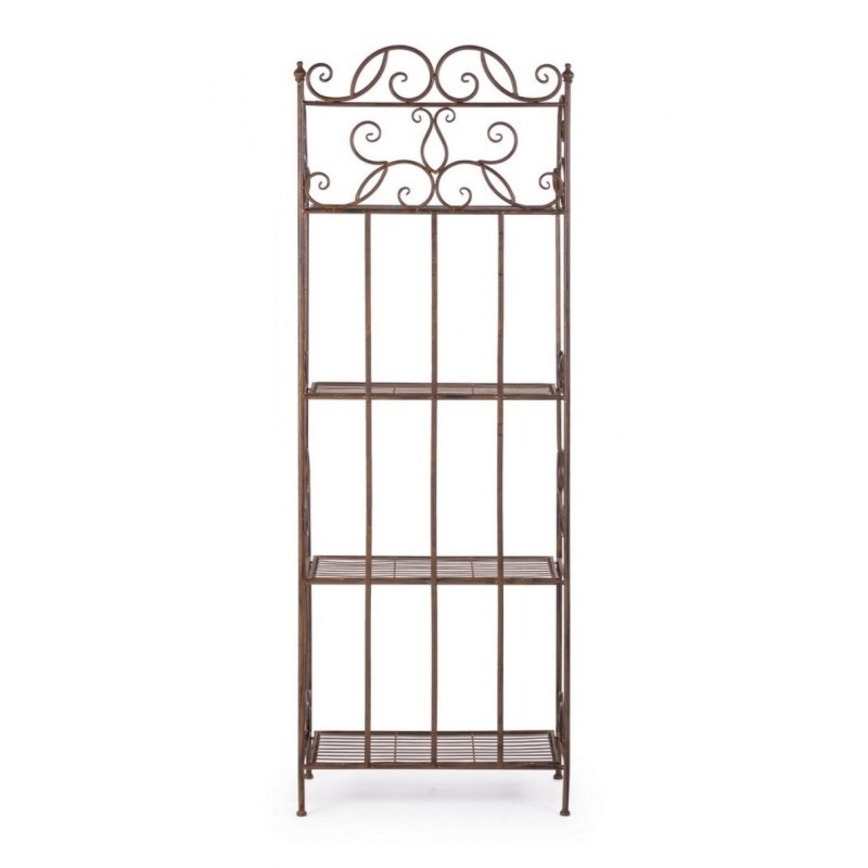 Scaffale pieghevole quattro ripiani in acciaio Marrone MELANIE 57x28x h164 cm - Samnite