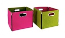 Scatola in feltro con zip verde fucsia assortite - Samnite