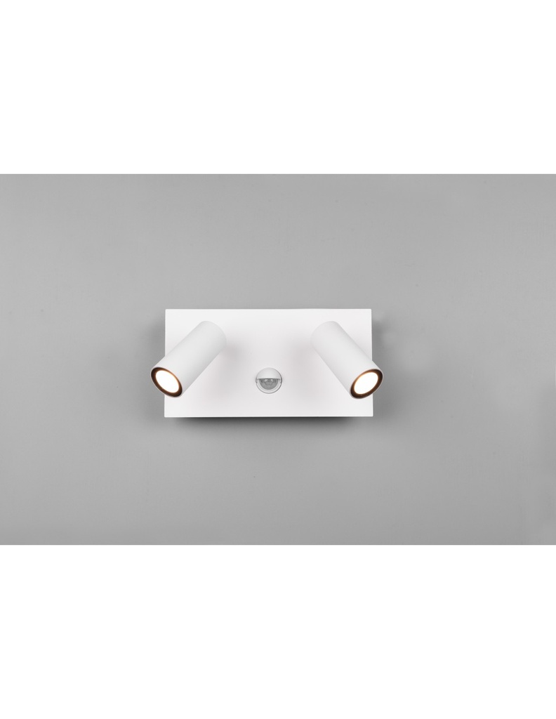 Applique Tunga IP54 Doppio Spot Led Bianco Orientabile Con Sensore Trio Lighting
