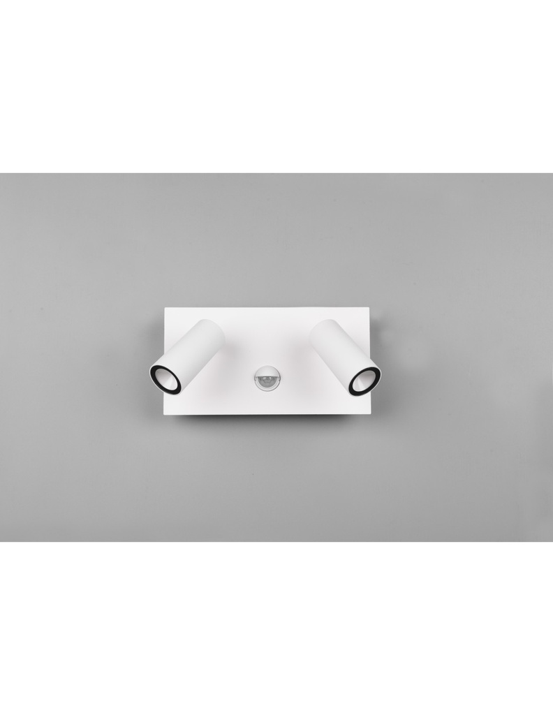 Applique Tunga IP54 Doppio Spot Led Bianco Orientabile Con Sensore Trio Lighting