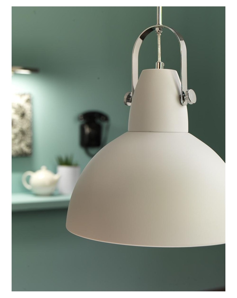 Lampada a sospensione Kande in acciaio bianco STS - Samnite