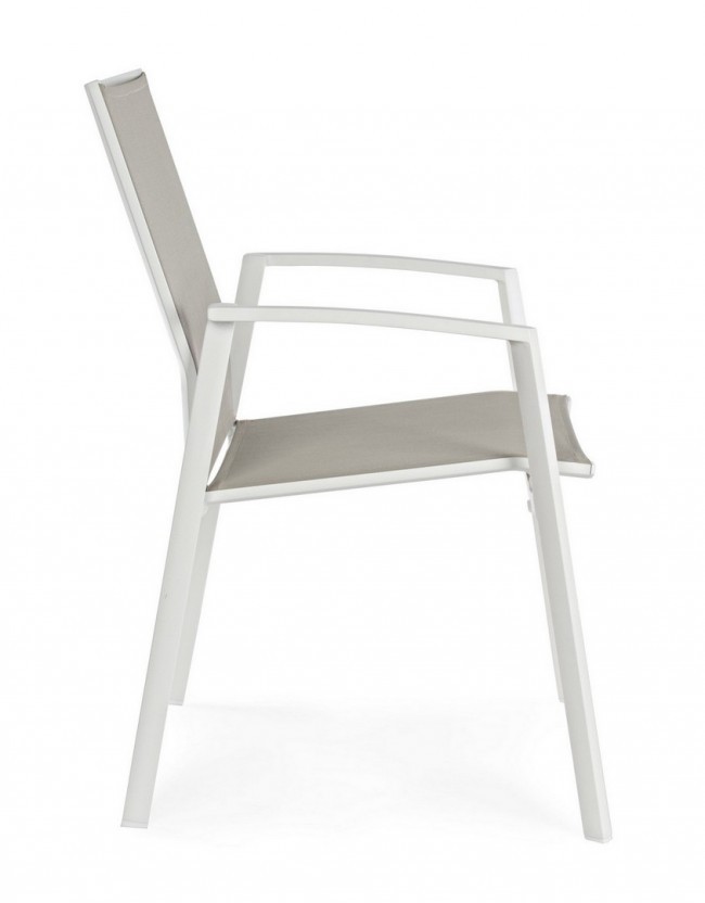 Sedia arredo giardino con bracciolo  bianco Cruise - Samnite