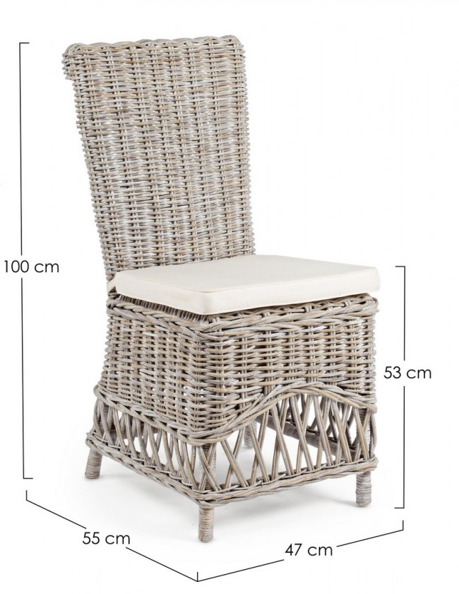 Sedia con Intreccio Warna rattan interno esterno - Samnite
