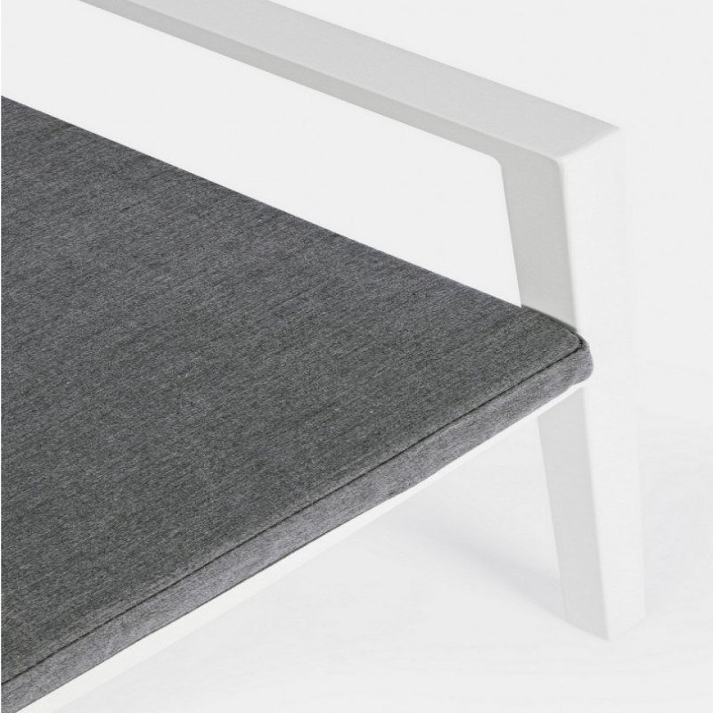 Sedia con braccioli Helina bianco in alluminio - Samnite