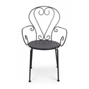 Sedia da giardino con braccioli in acciaio Antracite ETIENNE 49x49x h89 cm - Samnite