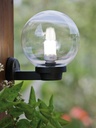 Lampada da esterno con testa-palo in termoplastico e sfera chiara in PMMA Ø 25cm nero - Samnite
