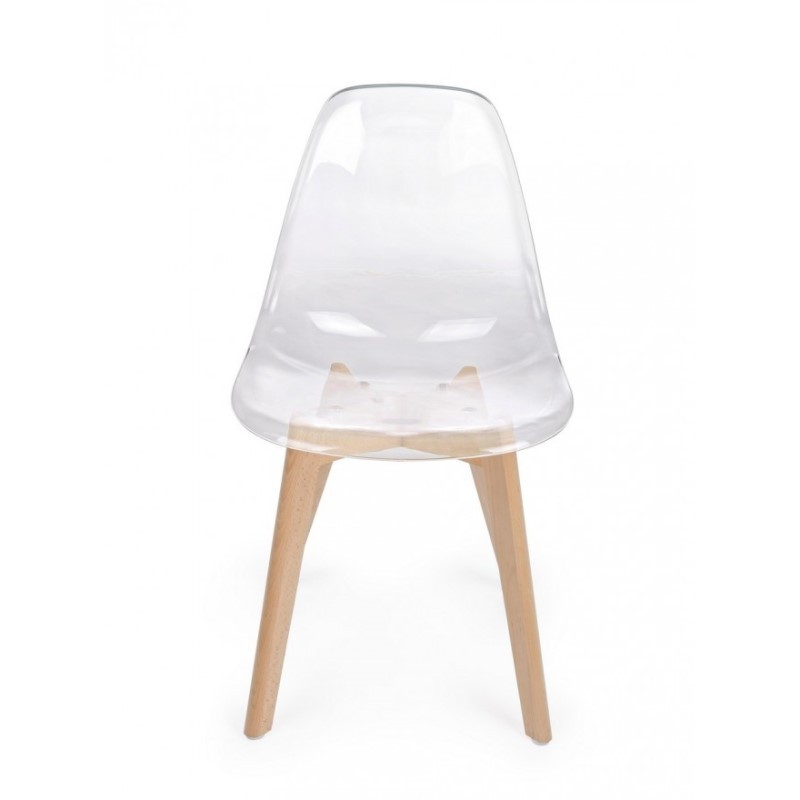 Sedia da pranzo in policarbonato Trasparente EASY 52x47x h82 cm - Samnite