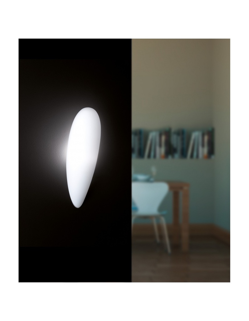 Applique Vetro Opalino Bianco 1xE27 Toulon A Goccia Trio Lighting