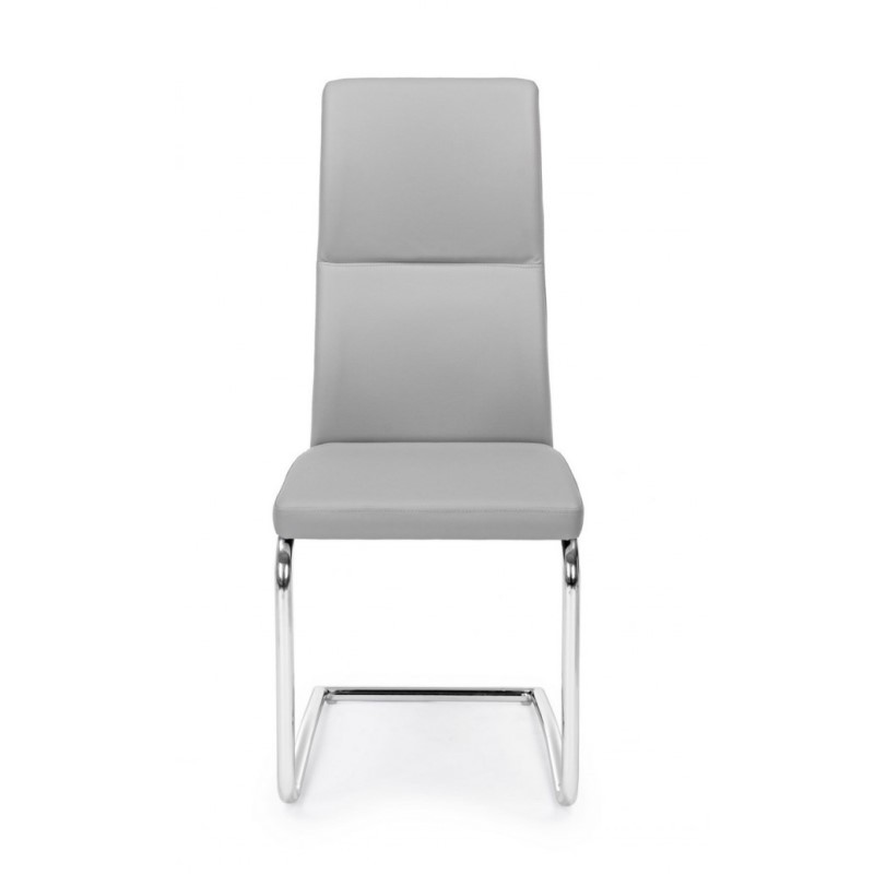Sedia in ecopelle Grigio Chiaro THELMA 44x58x h104 cm - Samnite