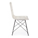 Sedia in stile contemporaneo in acciaio e kubu Bianco LUCILA 45x55x h85 cm - Samnite