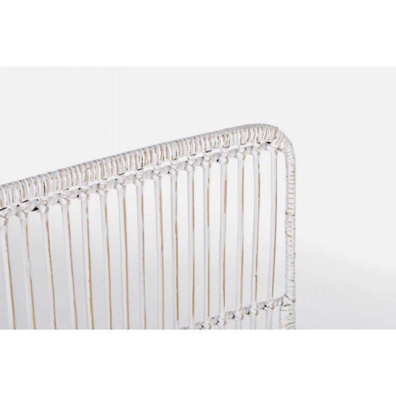 Sedia in stile contemporaneo in acciaio e kubu Bianco LUCILA 45x55x h85 cm - Samnite