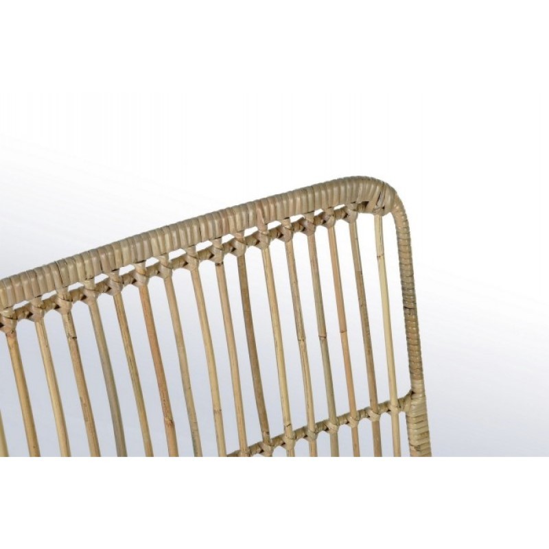 Sedia in stile contemporaneo in acciaio e kubu Naturale LUCILA 45x55x h85 cm - Samnite