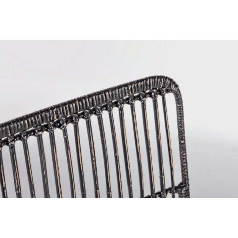 Sedia in stile contemporaneo in acciaio e kubu Nero LUCILA 45x55x h85 cm - Samnite