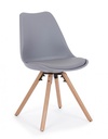 Sedia moderna legno plastica similpelle grigio New trend cm 59 x 49 x 83,5 - Samnite