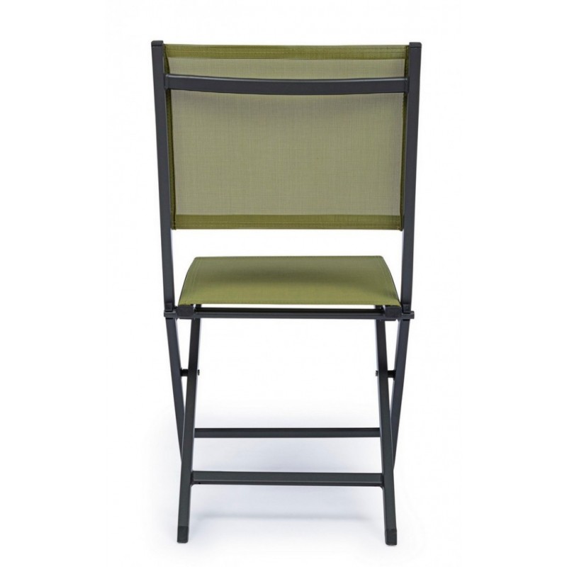 Sedia per esterno in alluminio Antracite Verde ELIN 47x57x h88 cm - Samnite