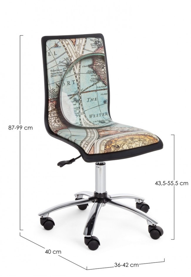 Sedia ufficio ecopelle acciaio Young Gulliver - Samnite