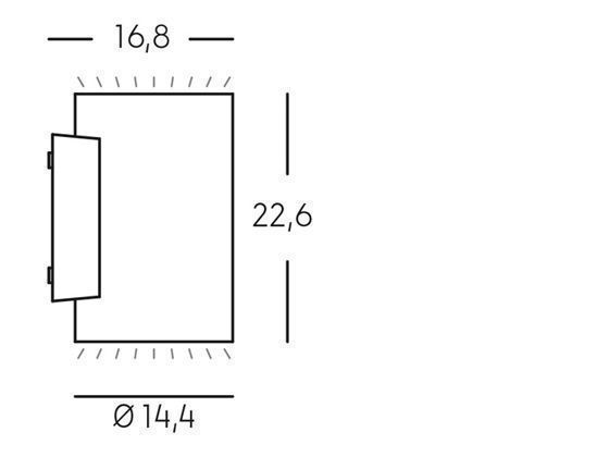 Lampada da parete in alluminio pressofuso, diffusore in vetro trasparente, 40W, 4242 lumen, luce calda bianco - Samnite