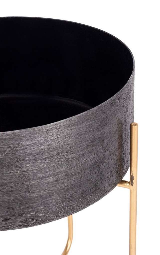 Set 2 porta vaso nero in alluminio stile design - Samnite