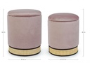 Set 2 pouf contenitore velluto rosa antico Milena - Samnite