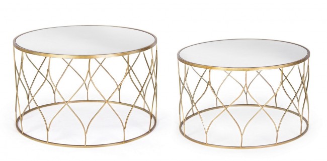 Set 2 tavolini metallo Elenor - Samnite