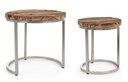 Set 2 tavolini moderno legno metallo Rafter - Samnite