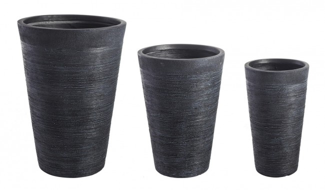 Set 3 vasi graffiti neri alti - Samnite
