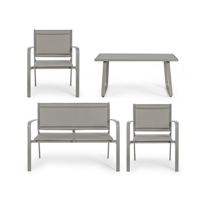 Set da giardino tortora Bizzotto pz 4 - Samnite