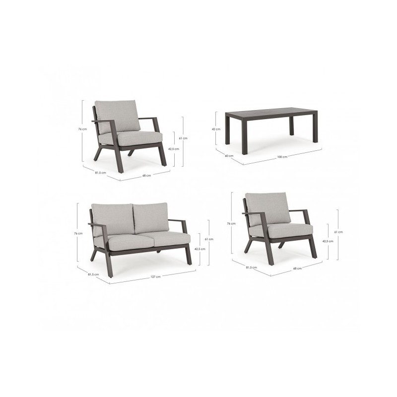 Set salotto Harley coffee 4 pezzi - Samnite