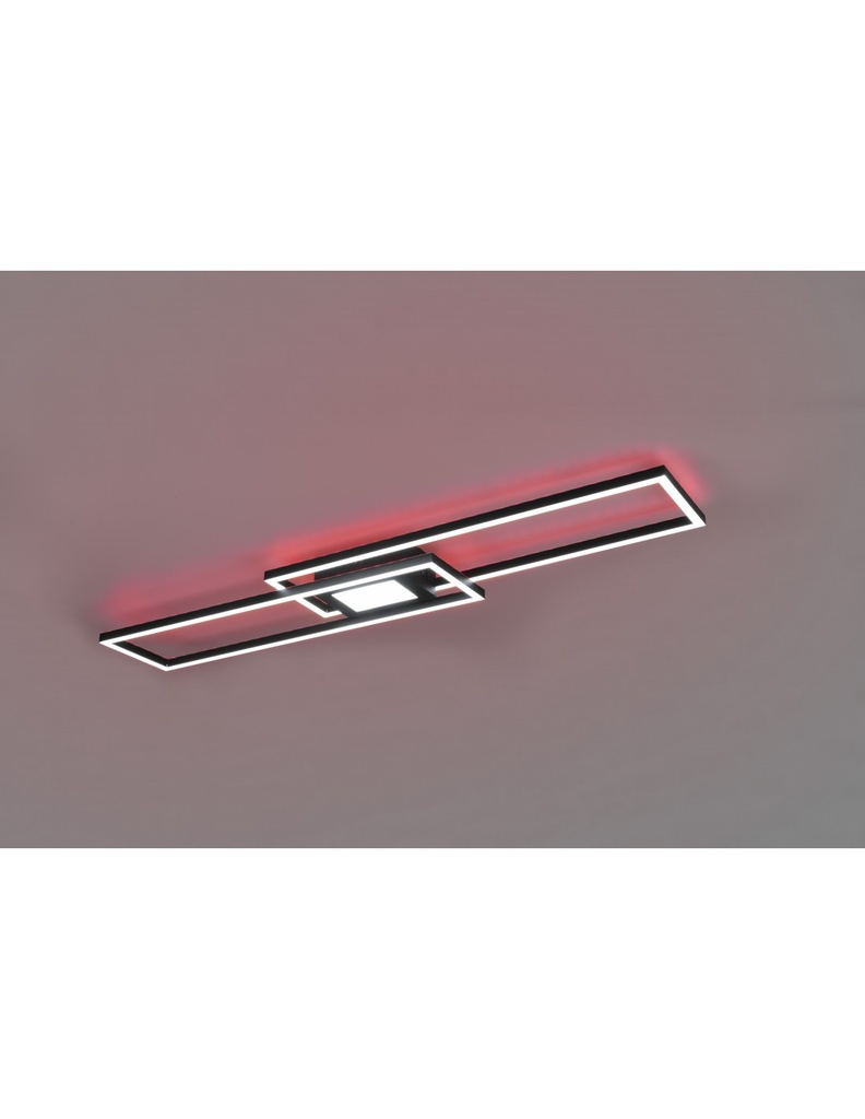 Lampadario Plafoniera Rettangoli Doppia Emissione Led Ganado Nero Trio Lighting - Samnite