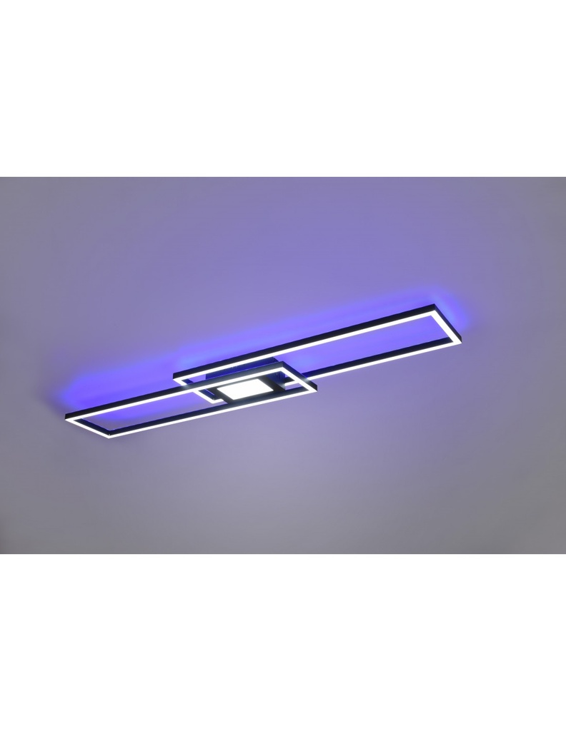 Lampadario Plafoniera Rettangoli Doppia Emissione Led Ganado Nero Trio Lighting - Samnite