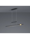 Lampadario Ufficio Moderno Trajan Doppio Led Touch Dimmer Nero E Ottone Trio Lighting - Samnite
