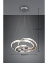 Lampadario Vortice Moderno Yara Nichel Led Dimmer Trio Lighting - Samnite