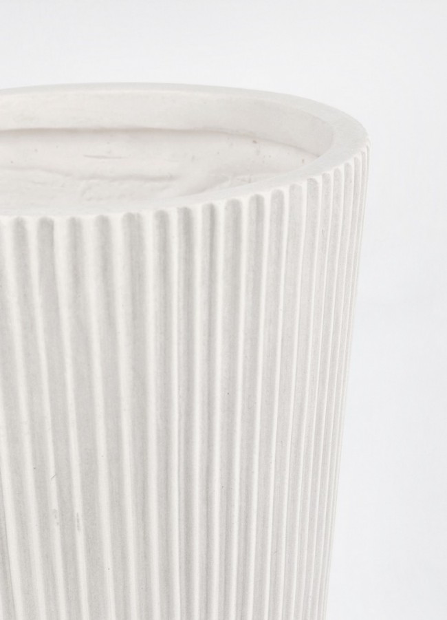 Set4 P.Vaso Ribbed Svas Bianco - Samnite