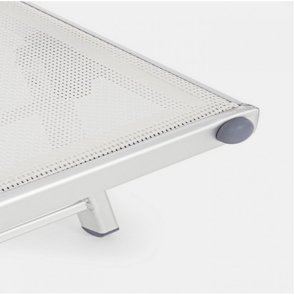 Lettino Cross con ruote in alluminio bianco - Samnite