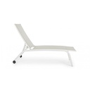 Lettino alto in alluminio bianco con ruote Cleopas - Samnite