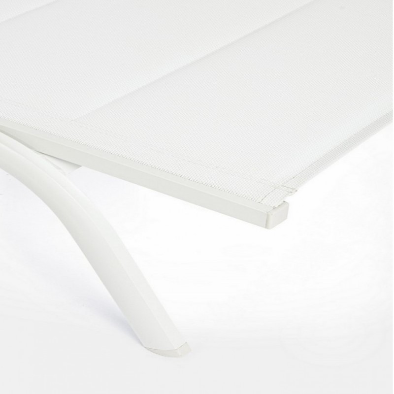 Lettino in alluminio con ruote Cleopas bianco-bianco - Samnite