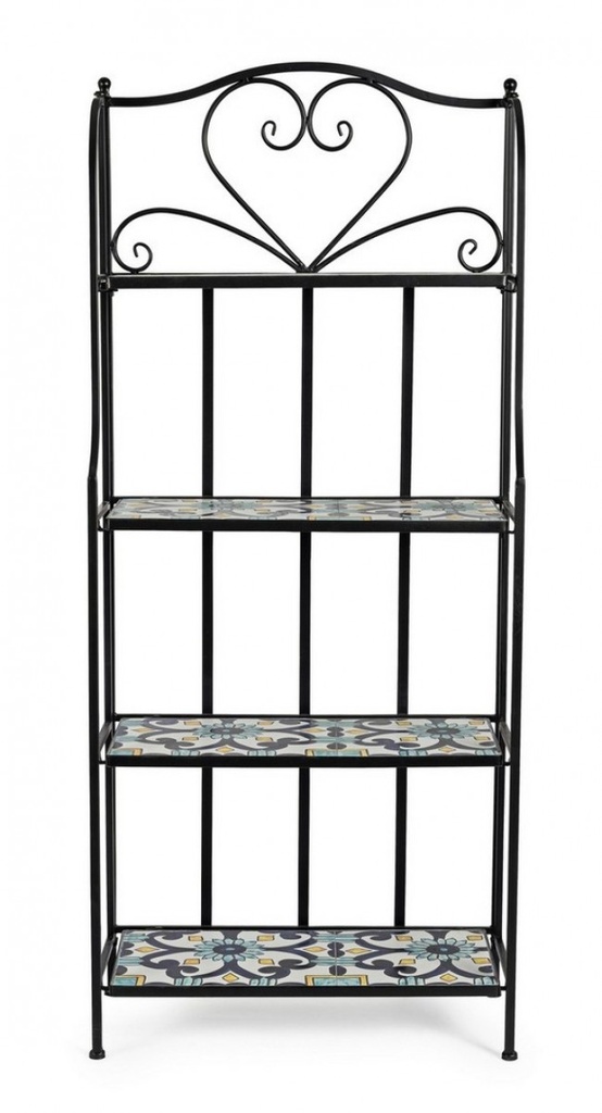 Libreria pieghevole Positano 4 piani in metallo stile country cm 57x28x133h - Samnite