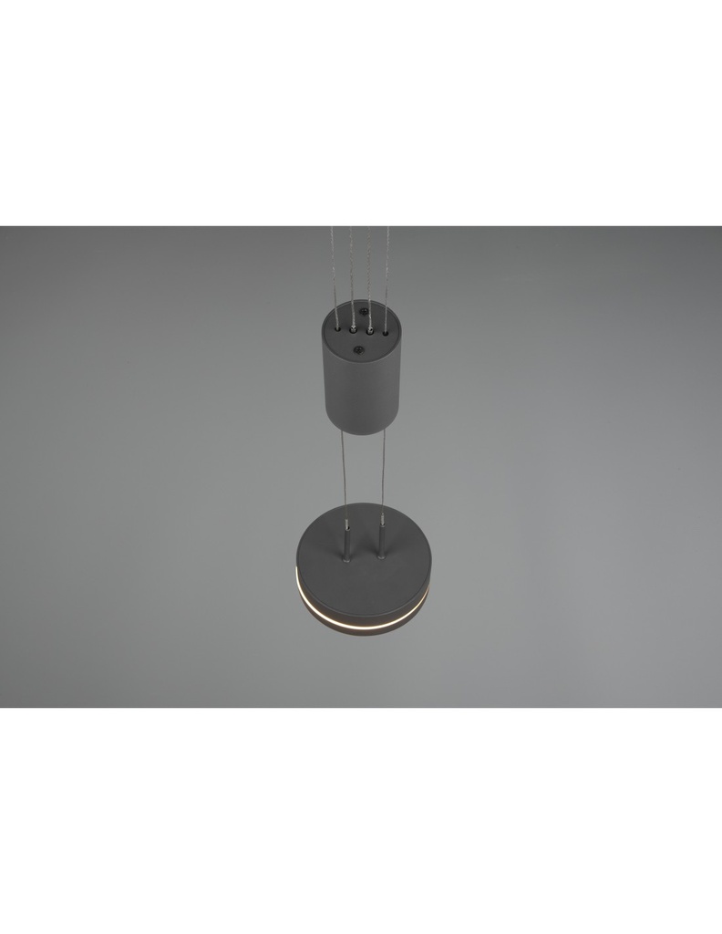 Sospensione Disco Pendente Led Integrato Franklin Antracite Trio Lighting - Samnite