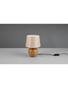 Lumetto Tavolo Luxor Base Effetto Legno Paralume Tessuto Beige Trio Lighting - Samnite
