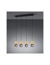 Sospensione Isola 4 Cilindri Ottone Con Vetro Fumé Robin Trio Lighting - Samnite