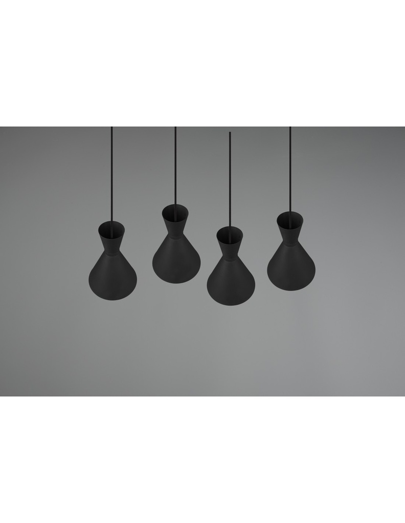Sospensione Lineare Enzo 4xE27 Nero Opaco Trio Lighting - Samnite