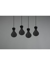 Sospensione Lineare Enzo 4xE27 Nero Opaco Trio Lighting - Samnite