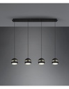 Sospensione Lineare Fletcher 4 Diffusori Sferici Nero Trio Lighting - Samnite