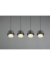 Sospensione Lineare Fletcher 4 Diffusori Sferici Nero Trio Lighting - Samnite