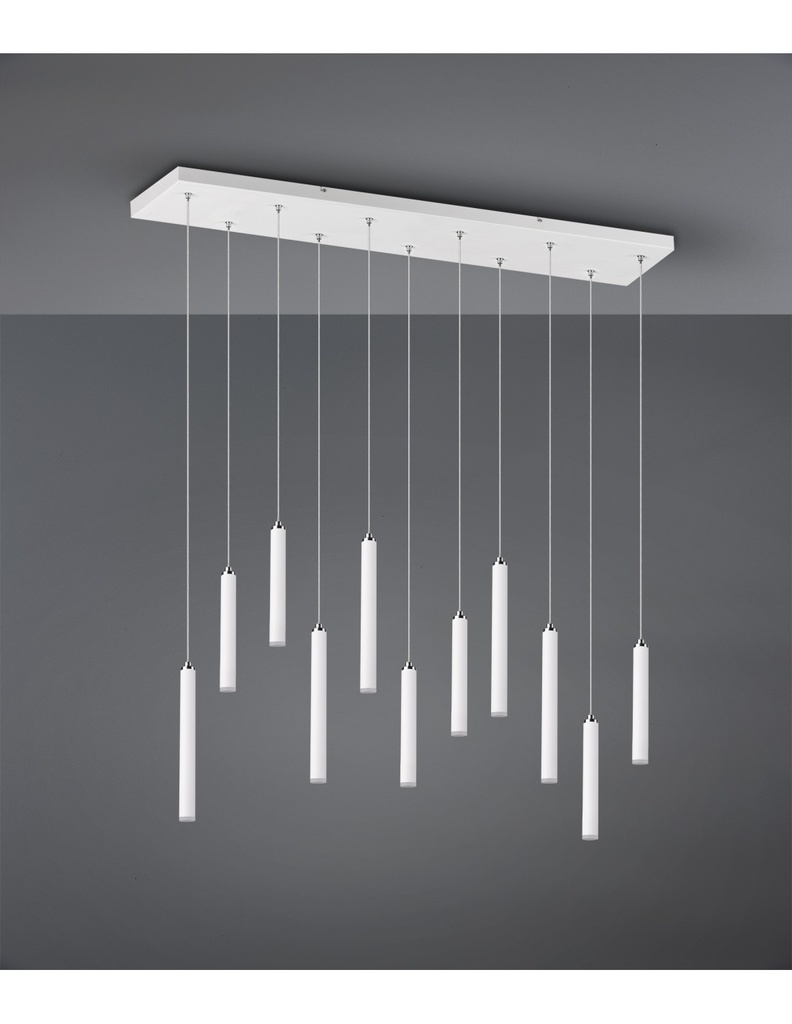 Sospensione Moderna Tubular 11 Tubi Led Bianco L115 cm Trio Lighting - Samnite