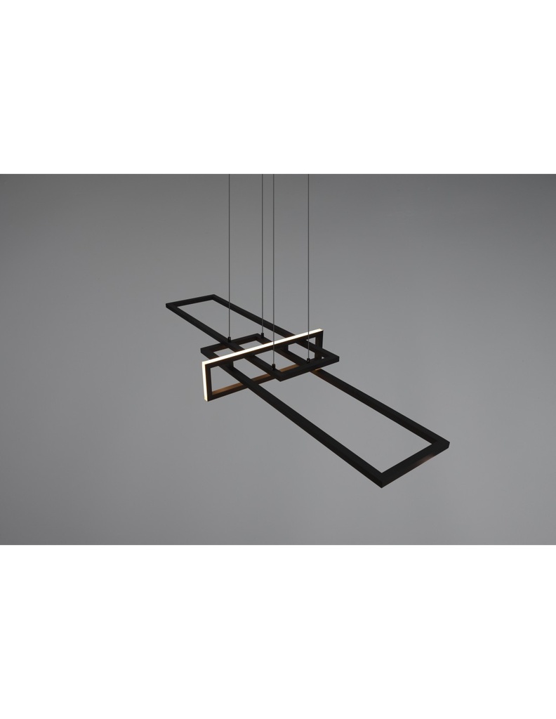 Sospensione Salinas 3 Rettangoli Led 34w Nero L110 cm Dimmerabile Trio Lighting - Samnite