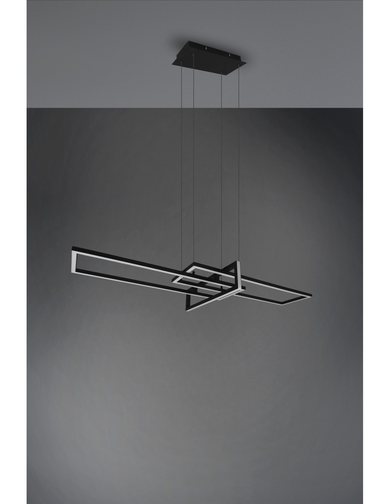 Sospensione Salinas 3 Rettangoli Led 34w Nero L110 cm Dimmerabile Trio Lighting - Samnite