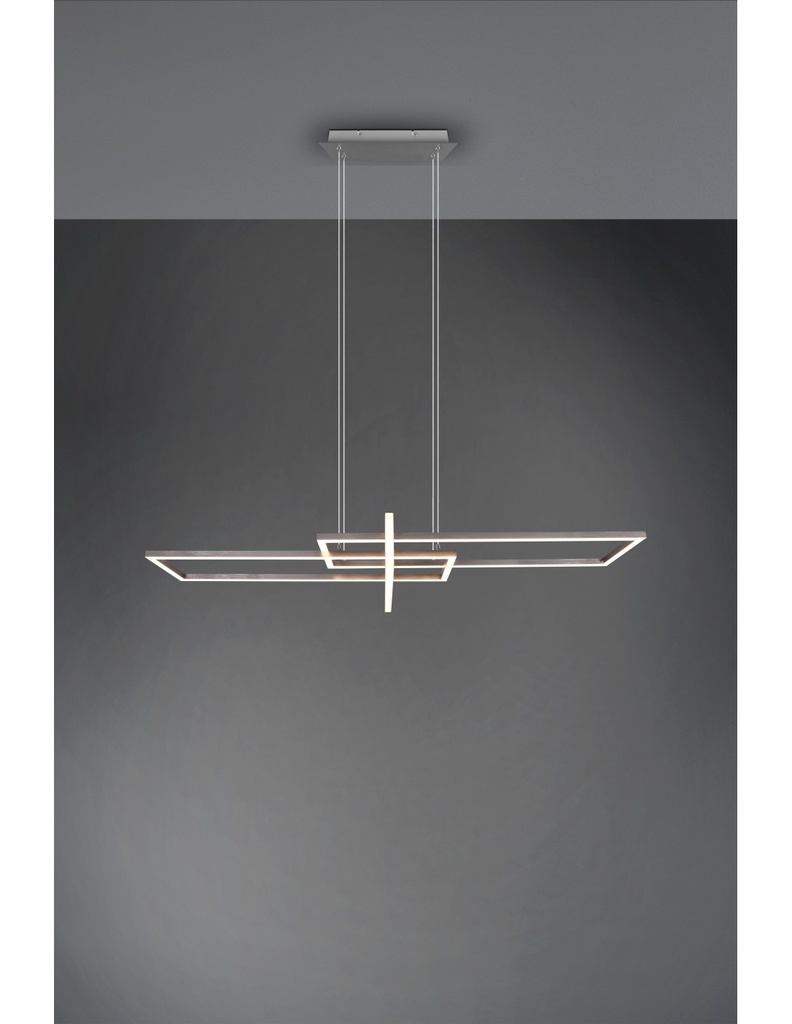 Sospensione Salinas 3 Rettangoli Led 34w Nichel L110 cm Dimmerabile Trio Lighting - Samnite
